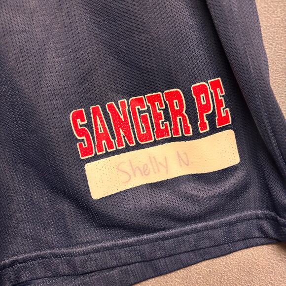 Vintage Sanger PE Shorts Athletic Mesh "Shelly" Comfy Performance Basketball - Picture 2 of 5